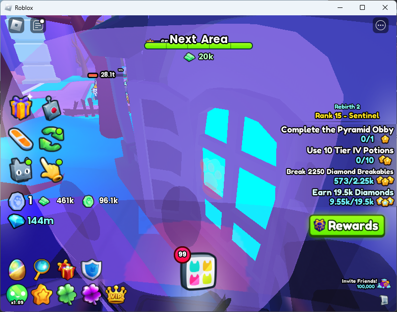 Shiny Relic in Area 77, Haunted Mansion, on the window on the right side of the house