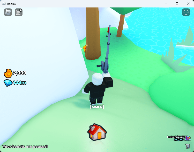 Shiny Relic in Area 92, Cloud Forest, Advanced Fishing, behind a tree on the left side of the pond.