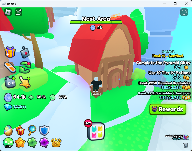 To get the Shiny Relic in Area 93, Cloud Houses, on the roof of the red house on the left side closest to the gate to Area 94 you should jump on the house's column and zoom out.